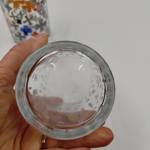 CREATIVE Co-Op Glass Votive Tealight Holder in Katie Vernon, Set of 2 Art Boho - Picture 6 of 9